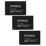 EXTENSILO 3x Batteries compatible avec Canon EOS M2, M, 100D, SL1, Kiss X7 appareil photo, reflex numérique (820mAh, 7,4V, Li-ion)