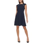 Tommy Hilfiger Women's Sleeveless Fit and Flare Dress, Iconic Sky Captain, 12