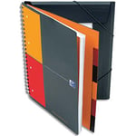 Oxford Cahier trieur Organiserbook - reliure intégrale A4+ 180 pages réglure lignée 6mm feuilles perforées détachables 6 touches