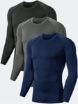 3 Pack Compression Paidat Miesten Pitkähihaiset Athletic Kylmän Sää Base Layer Aluspaita Gear T-paita harjoitteluun · Monivärinen · XL