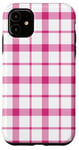 iPhone 11 Pink Checkered Plaid Flannel Gingham Pattern Checker Rustic Case