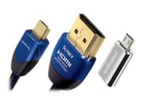 AudioQuest MHL Slinky - Câble vidéo/audio - 5 pin Micro-USB (MHL) mâle pour HDMI mâle - 2 m - Noir/bleu - support 4K