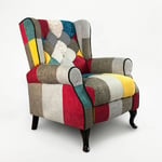 Ahd Amazing Home Design - Fauteuil relax inclinable bergère patchwork au design moderne Throne