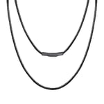 U7 Chaîne Collier Cuir Homme Cordon de Cire Imperméable 2mm avec Fermoir Acier Inoxydable - Longue 50cm - Bijou Moderne et Simple Necklace