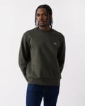 Lacoste Mens Crew Neck Fleece Sweatshirt - Green - Size Medium