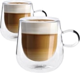 Judge Double Walled Glass Coffee Cups Set of 2 275ml - Vacuum Insulated