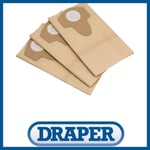 Genuine Draper Paper Dust Bags x 3 For WDV30SSB 20523 Vacuum Cleaner Dustbags