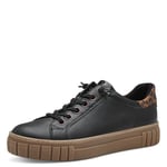 MARCO TOZZI Baskets à Lacets pour Femme 2-23717-41, Noir/léopard, 41 EU