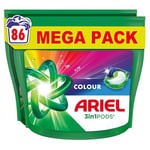 Ariel All-in-1 PODS®, Washing Liquid Laundry Detergent Capsules 86 Washes, Colour, Outstanding Stain Removal In 1 Wash, Brrrilliant In Cold & Short