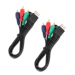 TV Adapter Flat Black HDMI Male To 3 RCA Video Audio AV Cable Adapter VGA Cord