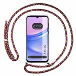 Tumundosmartphone Étui pendentif transparent pour Samsung Galaxy A15 4G/5G avec cordon rose/doré