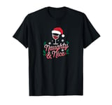 Naughty & Nice In A Glass Funny Santa Christmas Wine Lovers T-Shirt