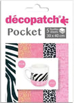 Décopatch DP009O - Une Pochette de 5 feuilles de Papier Decopatch, Papier Imprimé, 30x40 cm, motifs asortis, rose et noir