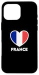 Coque pour iPhone 16 Pro Max Drapeau France Coeur Bleu Blanc Rouge