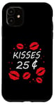 Coque pour iPhone 11 Bisous 25 Cents Love Heart Funny Valentines Day