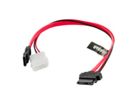 4World 08521, 0,3048 M, Sata Iii, Sata 13-Pin, Sata 7-Pin + Molex (4-Pin), Hona/Hona, Svart, Röd, Vit