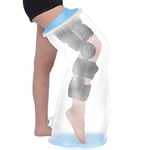 YUNCHI Protection de douche pour jambe longue pour adulte - Antidérapante - Taille XL - Imperméable - Réutilisable - Protection de bandage pour orthèse - Blocs de fixation - Cuisse - Genouillère -