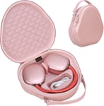 airpods Max Cas de téléphone pour Apple airpods Max Casque Rigide Smart Headphone Cas Espace supplémentaire pour Les câbles Adapter Chargeur Upgrade Rose (PU)