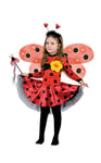 Ciao - Coccinelle Lucine del Bosco Costume Déguisement Fille avec Ailes et Baguette, Rouge, Noir, 4-6 ans, 11045.4-6