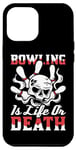 Coque pour iPhone 14 Pro Max Tete Morte Jeu De Bowling Joueur - Quilles Boule Bowling