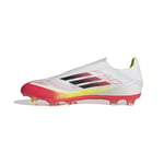 adidas Mixte F50 League Laceless Football Boots FG/MG Chaussures, Cloud White/Core Black/Solar Yellow, 47 1/3 EU