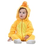 COOKY.D Bébé Filles Garçons Capuche Grenouillères Doux Flanelle Hiver Dessin Animé Pyjama de Combinaison pour 12-18 Mois, Canard