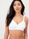 Triumph Doreen Cotton Non Wired Bra - White, White, Size 36F, Women