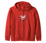 Crystal Geometric Heart Valentines Day Girls Aesthetics Pink Zip Hoodie