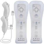 2x Manette de Wii avec Manette Nunchuck, Controller Wii Remote Motion Plus avec Contrôleur Nunchuk Étui Silicone Dragonne pour Wii