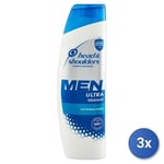 3x Head & Shoulders Shampooing 225 Ml. Men Ultra Hydratante