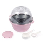 Giles & Posner Mini Popcorn Maker Machine – Non-stick Corn Plate, Hot Air Popcorn Popper, Electric Stirring, Cool Touch Handles, Healthy Fat-free Snack, Mess-Free With Serving Bowl, Pink, EK6224GSPNK