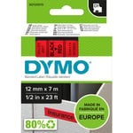 5 st DYMO® Standard D1-tejp, 12 mm, svart på rött