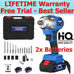 2×Li-ion Battery Cordless Electric Impact Wrench Gun 1/2'' High Power Driver LED