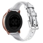 Samsung Galaxy Watch 6 Classic 47mm Smalt armband i äkta läder, silver