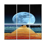 Homemania Tableau Pont - 3 Pièces - Nature et Paysages - par Salon, Chambre - Multicouleur en Polyester, Bois, 69 X 3 X 50cm - HM203PKNV-53