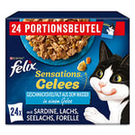 FELIX Sensations Gelées Nourriture Humide pour Chat Mélange de variétés (4 x 24 sachets de 85 g)