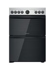 Indesit Id67V9Hcx 60Cm Wide Electric Double Oven Cooker With Ceramic Hob - Stainless Steel