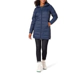 Amazon Essentials Doudoune à Capuche Légère et Imperméable avec Fermeture Éclair Intégrale (Disponible en Grande Taille) Femme, Bleu Marine, XS