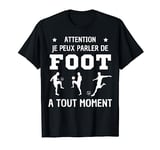 Tee shirt foot homme humour football fan football, Cadeau foot garçon enfant footballeur joueur foot humour, T-Shirt Noir, Size S, Manche courte, Coton 100%