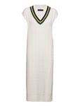 Cable-Knit Cricket Midi Sweater Dress Knälång Klänning White Polo Ralph Lauren