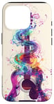 Coque pour iPhone 16 Pro Guitare ethnique vintage violette avec motif fumé coloré