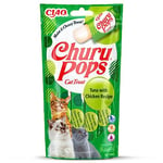 INABA Churu Pops - Friandise pour Chat en Stick Gelée au Thon et Poulet - Texture Douce et Moelleuse - 4 Tubes x 15g