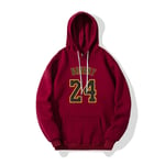 (2424 Wine red-XL）miesten Basketball sport huppari BRYANT 24 kyltti painettu luonnonvalkoinen