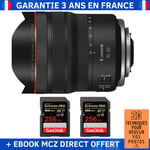 Canon RF 10-20mm f/4 L IS STM + 2 SanDisk 256GB Extreme PRO UHS-II SDXC 300 MB/s + Ebook '20 Techniques pour Réussir vos Photos' - Objectif Canon RF