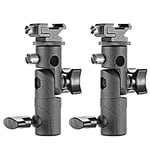 Neewer Professional Universal E Type Camera Flash Speedlite Mount Swivel Light Stand Bracket with Umbrella Holder for Canon Nikon Pentax Olympus and Other Flashes, Studio Light, LED Light(2 Pack)