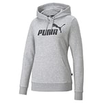 PUMA Women's Logo Hoodie Fl Sweat, Light Gray Heather, L