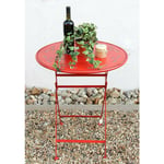 Dandibo - Table Bistro Rouge Rond ø 65 cm Table pliante de jardin Métal Passion Table en fer de balcon