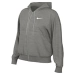 Nike Hooded Full Zip Ls Top W NSW Phnx FLC Fz Os Hoodie, DK Grey Heather/Sail, DQ5758-063, S-T