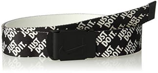 NIKE Men's Just Do It Reversible Web Belt, Black Stacked, One Size