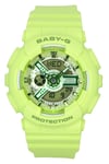 Casio Baby-G Analog Digital Green Dial Resin Strap BA-110YK-4A 100M Ladies Watch